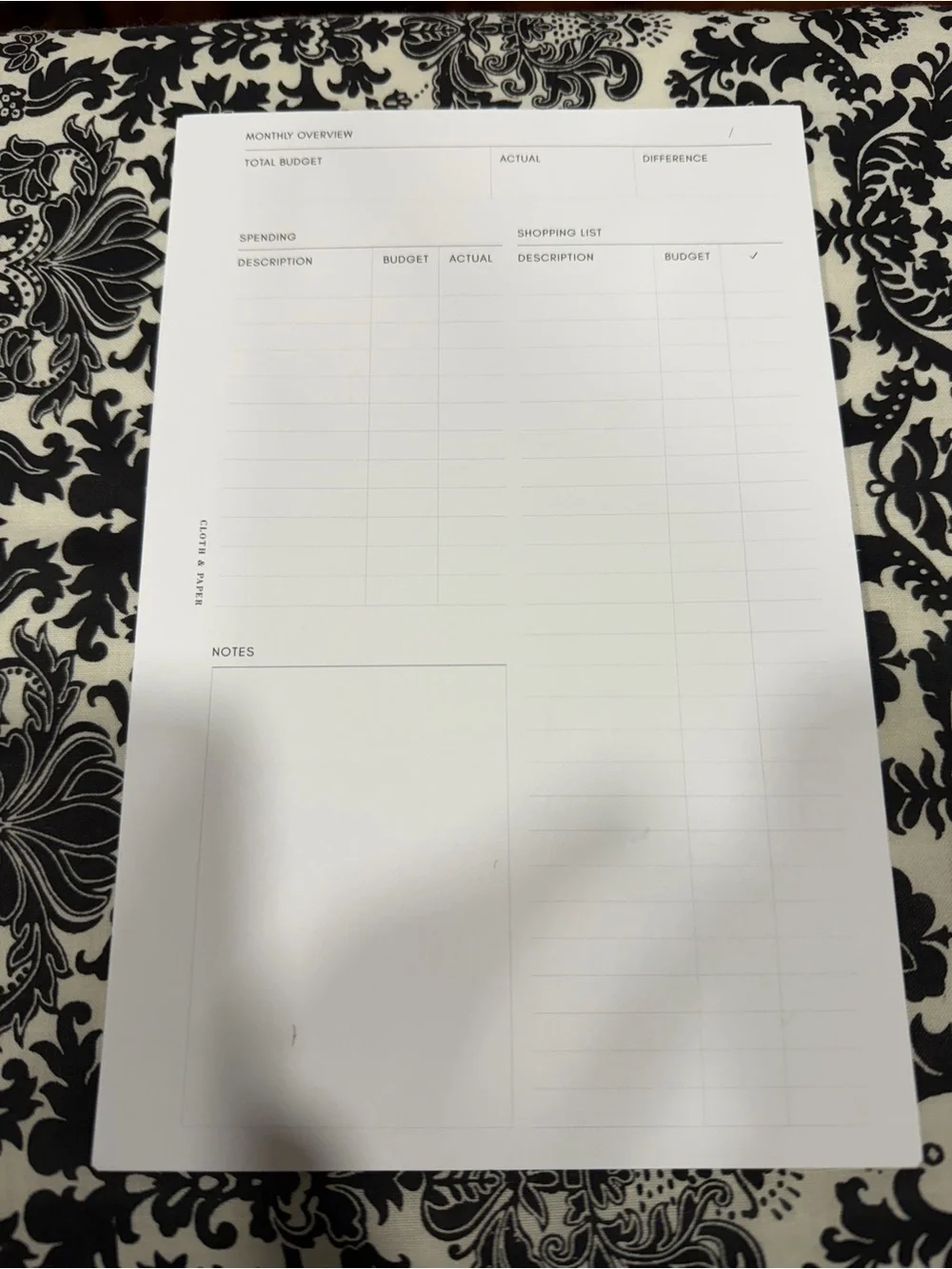 Cloth & Paper Finance Inserts